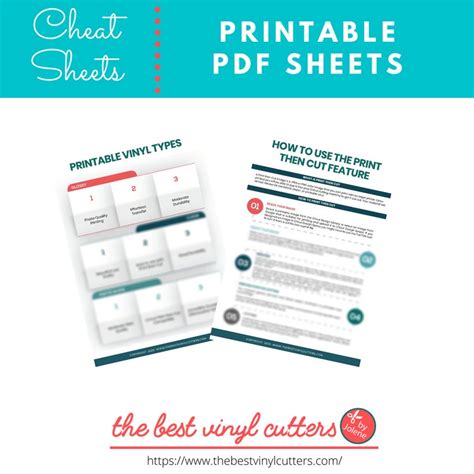 Printable cheat sheets for printable vinyl beginners guide pdf instant download