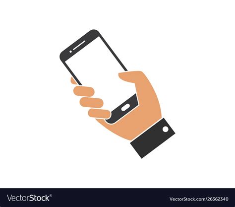 Smartphone In Hand Logo Icon Design Royalty Free Vector