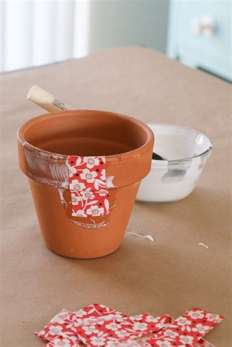 Fabric Covered Flower Pots Terra Cotta Pot Crafts Diy Diy Flower
