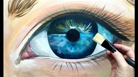 Beginner Learn To Paint Realistic Eye In Acrylic Painting Tutorial