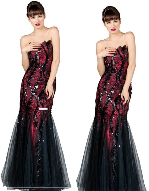Black And Red Prom Dresses 2017 Sweetheart Mermaid Prom Dress Style