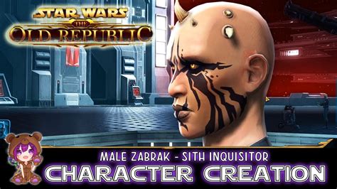 Swtor Character Creation Male Zabrak Sith Inquisitor Youtube