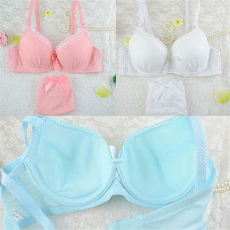 New Womens Sexy Lace Underwire Push Up Bra Set Bowknot Embroider