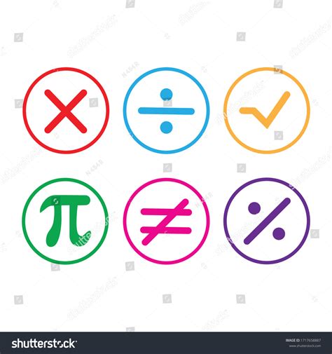 Maths Symbols Icons Vector Illustration Stock Vector Royalty Free