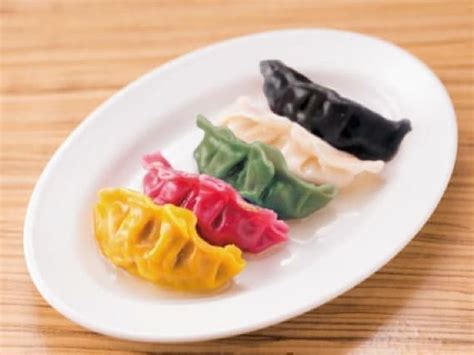 Five Colored Colorful Rainbow Dumplings Gyoza Rushing To Shinjuku