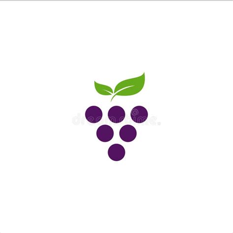 Fruit Grape Logo Grape With Leafmodern Designvector Illustration