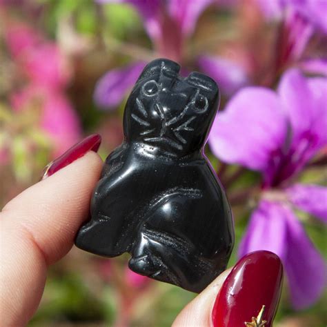 Rainbow Obsidian Cat Carvings For Emotional Healing And Integration