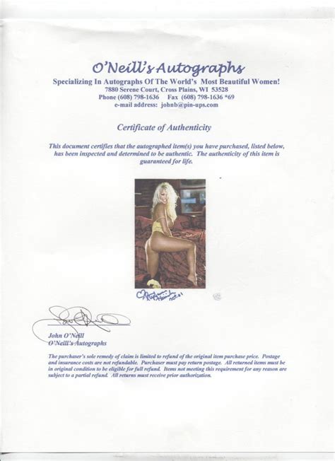 Stephanie Heinrich Playboy Autographed X Photo W Coa Wwe Nudes