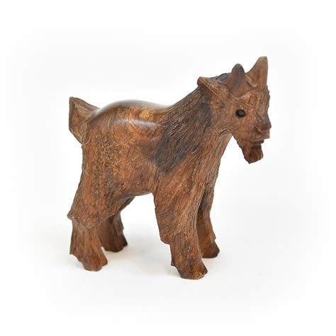 Extra Small Mountain Goat Ironwood Figurine By Earthview Inc