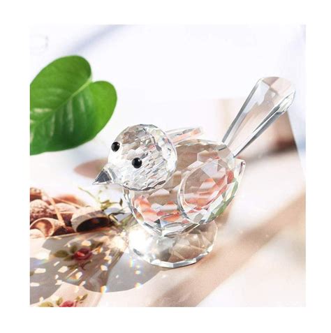 Handd Crystal Bird Of Happiness Collectible Figurines Glass Animal