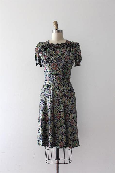 Vintage 1930s Dress 30s Paisley Like Day Dress Day Dresses Summer