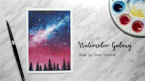 Watercolor Galaxy How To Paint A Galaxy Tutorial Youtube