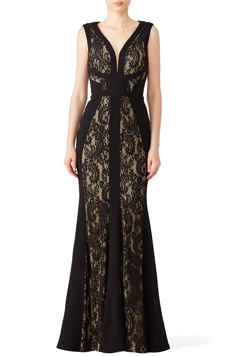 Black And Nude Lace Gown By Lm Collection For 50 Rent The Runway