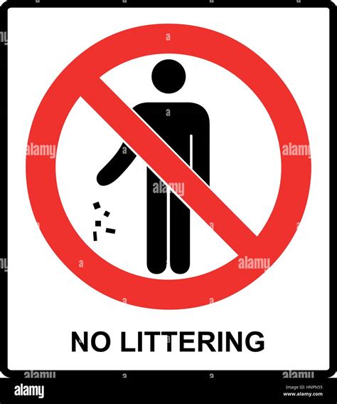 No Littering Sign Vector Illustration Do Not Litter Prohibition Sticker
