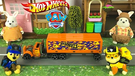 Story With Paw Patrol And Hot Wheels Semi Truck Loses Its Load And