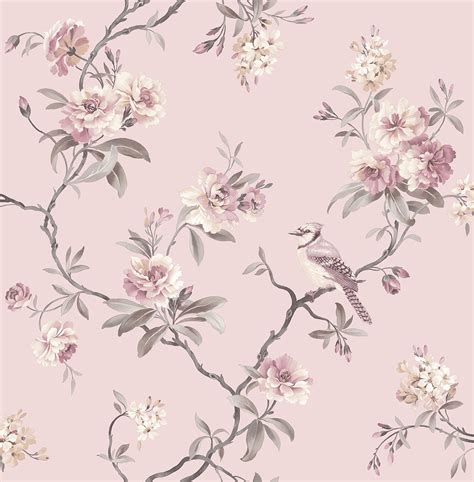 Chinoiserie Pink Floral Wallpaper Wallpaper And Borders The Mural Store