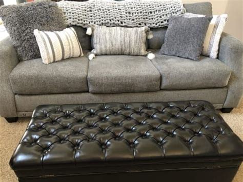 Broyhill Alexandria Gray Sofa Big Lots Chenille Fabric Upholstery