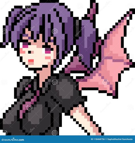 Vector Pixel Art Anime Girl