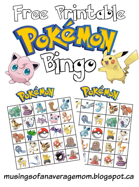 Printable Pokemon Bingo Printable Word Searches