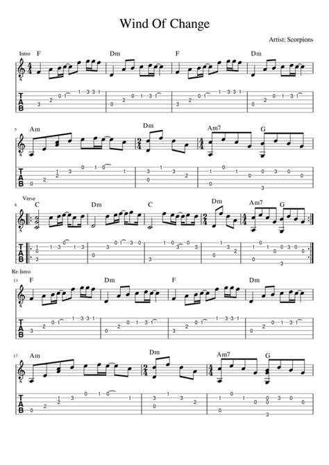 Wind of change chords by scorpions. Wind Of Change - Scorpions - FINGERSTYLE GUITAR