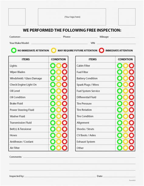 Free Printable Vehicle Inspection Form For South Carolina Printable