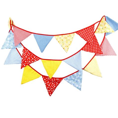 18flags 43m Cotton Fabric Bunting Birthday Party Decoration Wedding