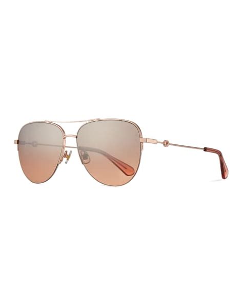 Kate Spade New York Maisie Stainless Steel Aviator Sunglasses Pink