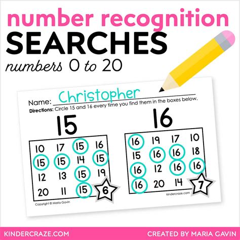 Numbers 0 20 Searches Math Number Recognition And Sense Activities