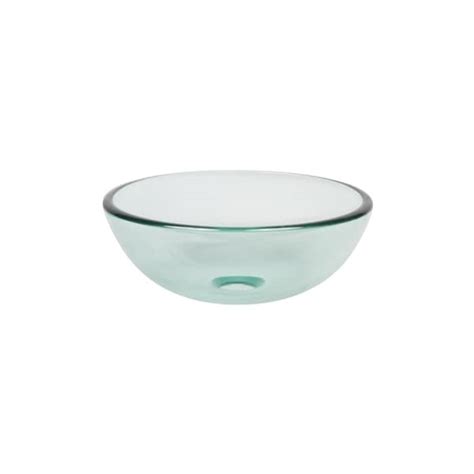 Shop Novatto Clear Mini 12 Inch Glass Vessel Bathroom Sink Overstock