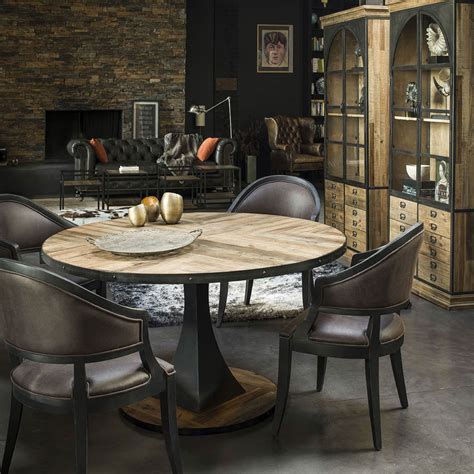 Black Friday - Table à manger ronde industrielle D150 cm - Manufacture