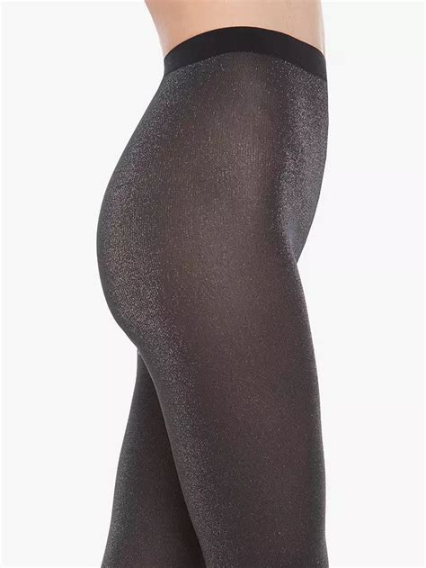 wolford stardust 60 denier opaque tights black pewter at john lewis and partners