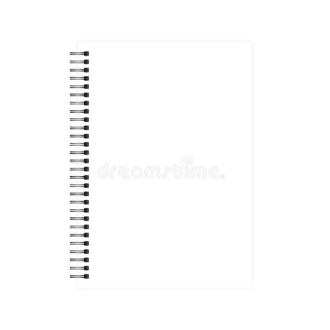 Wire Spiral Empty White A4 Notebook Blank Page Vector Mock Up Stock