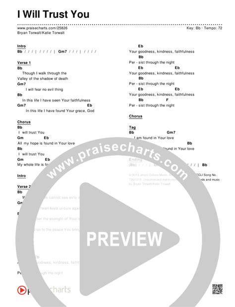 i will trust you chords pdf bryan and katie torwalt praisecharts