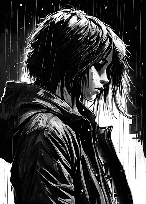 Artstation Sad Heartbroken Anime Girl In Rain Manga Style