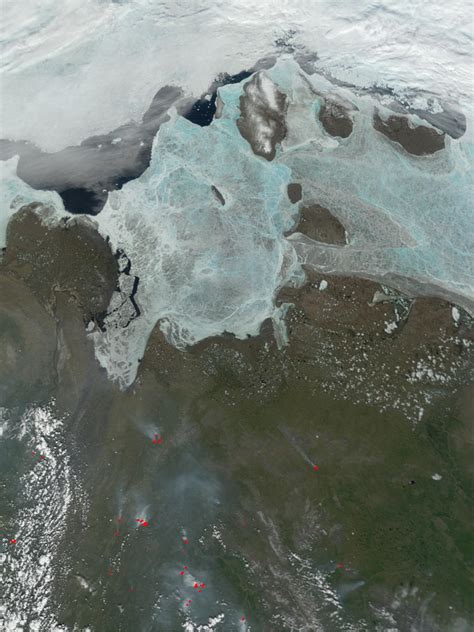 Fires In Siberia Near The Delta Of The Lena River