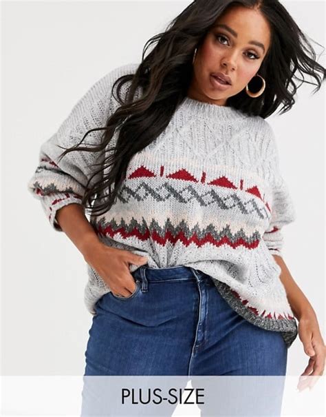 Native Youth Plus Jumper In Fairisle Knit Best Asos Christmas Jumpers 2019 Popsugar Fashion