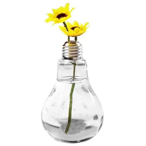 Clear Light Bulb Shape Flower Vase Stand Plant Creative Hanging