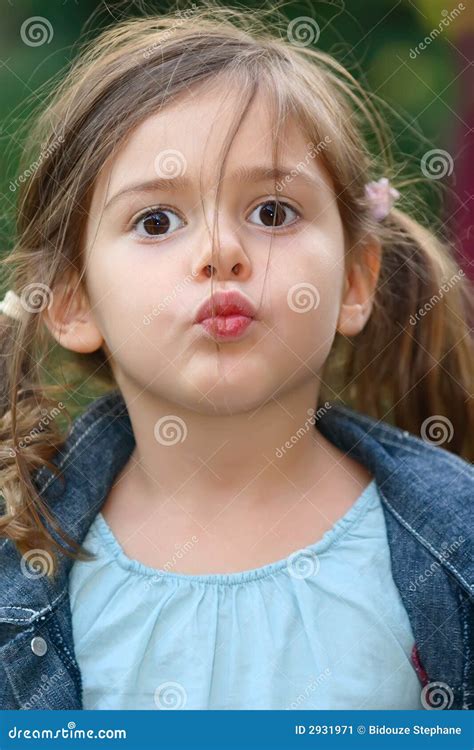 Little Girl Kiss Stock Image Image 2931971