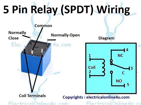 5 Pin Relay Wiring Diagram Use Of Relay Electricalonline4u