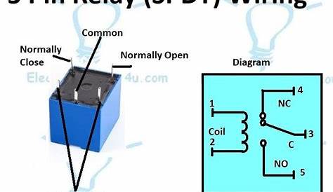 5 Pin Relay Wiring Diagram - Use Of Relay - Electricalonline4u