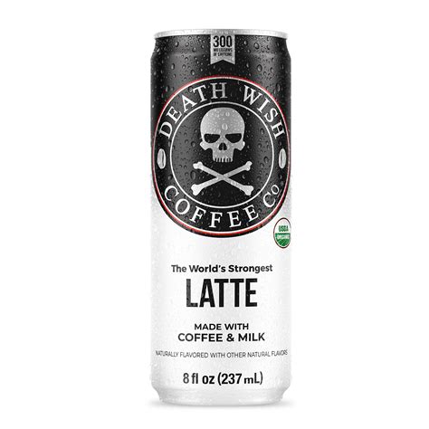 Buy Death Wish Coffee Canned Iced Cold Brew Latte 8 Fl Oz 12 Pack 300mg Of Caffeine Each