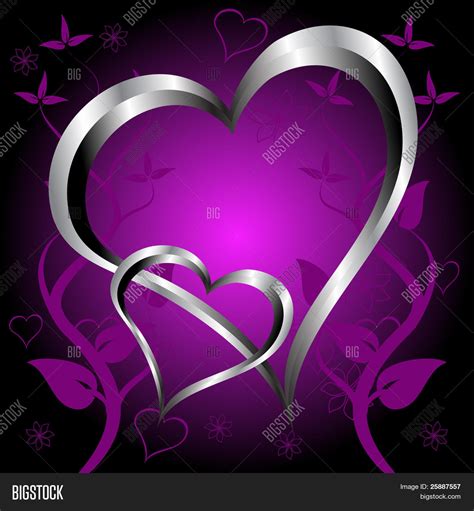 Purple Hearts Valentines Day Vector And Photo Bigstock