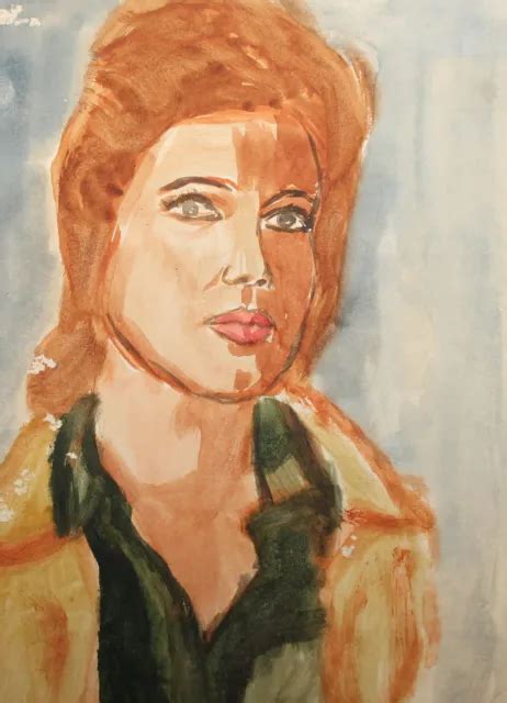 Vintage Fauvist Watercolor Painting Female Portrait Picclick