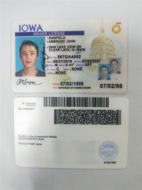 Iowa Driving License Psd Template Driving License Template