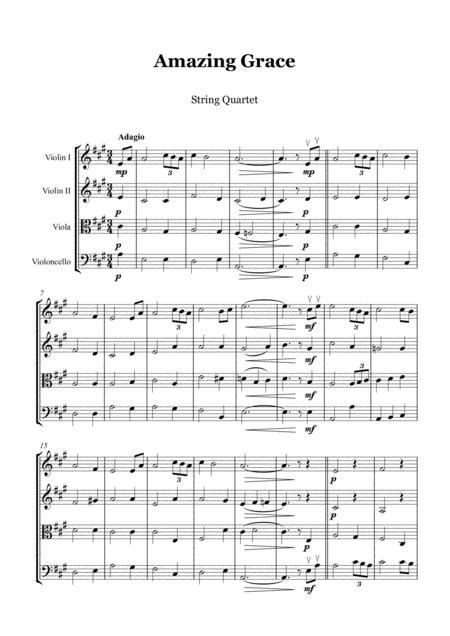 Amazing Grace String Quartet Score And Parts Free Music Sheet