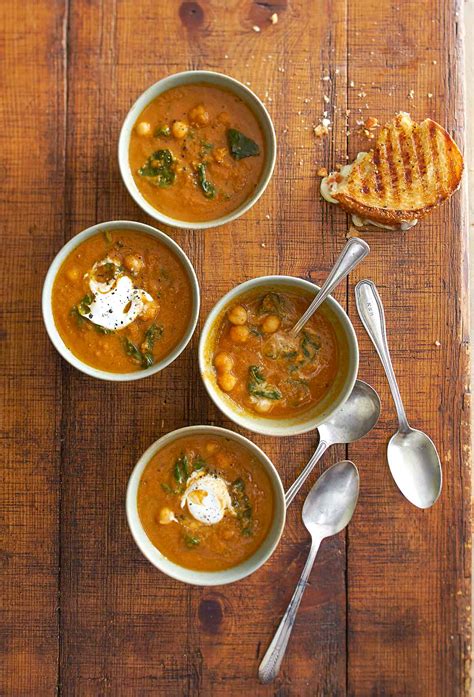 Tomato Soup With Chickpeas And Spinach Recipe