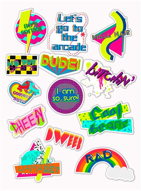 80s Love Sticker Set Labels Stationary I Love The Etsy