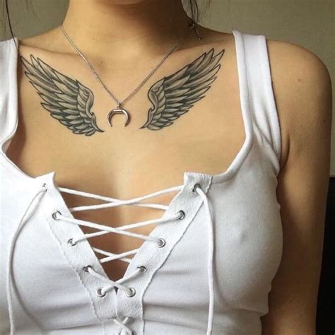 Semi Permanent Temporary Tattoo Angel Wings Chest Design Etsy