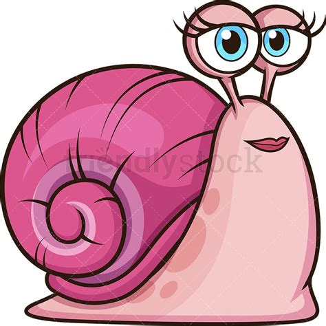 Female Snail Cartoon Clipart Vector Friendlystock