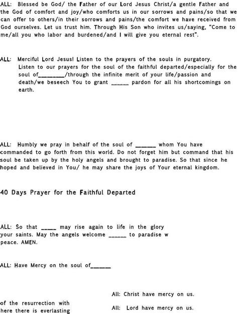 Printable 40 Days Prayer For The Faithful Departed Novena Prayer For